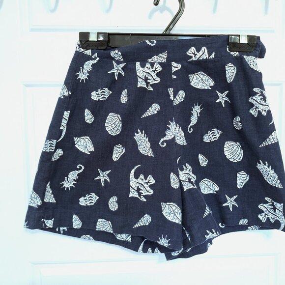 High Rise Golf Shorts with Blue and White Marine Theme - Picture 7 of 8